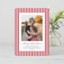 Rote Streifen Frohe Weihnachten Flaches Foto
