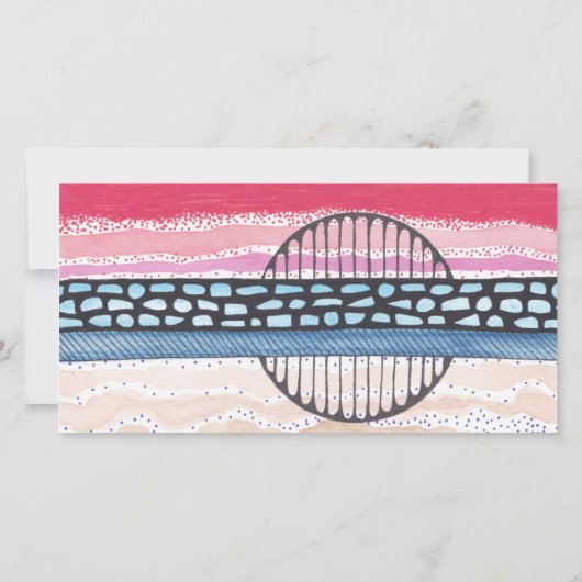 Rote Streifen gemischte Medien, personalisierte Bu Dankeskarte (Rückseite)