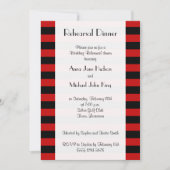 Rote Streifen, gestreiftes Muster, Abendessen Prob Einladung (Vorderseite)