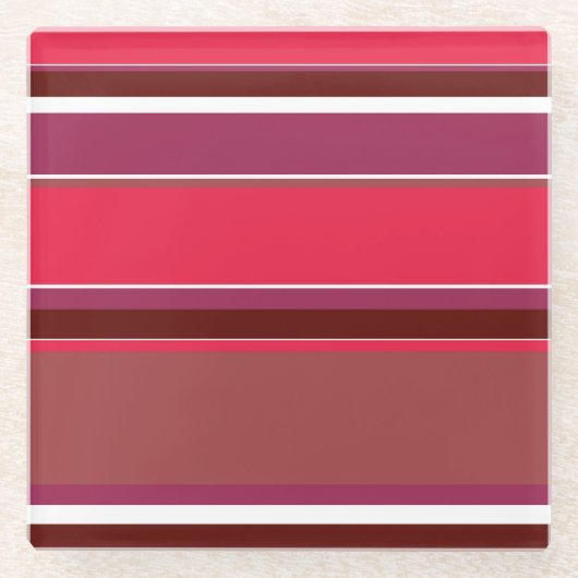 Rote Streifen Glasuntersetzer (Vorderseite)