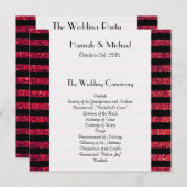 Rote Streifen, Glitzer Streifen, Linien, Hochzeite Programm (Vorne/Hinten)