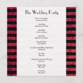 Rote Streifen, Glitzer Streifen, Linien, Hochzeite Programm (Rückseite)