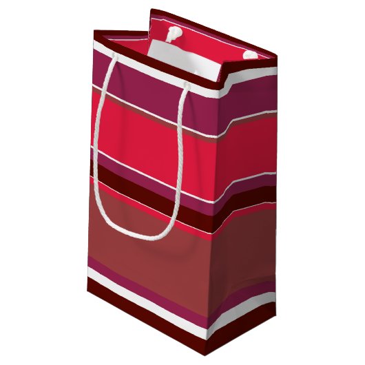 Rote Streifen Kleine Geschenktüte (Rückseite Schrägansicht)