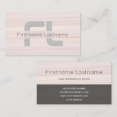 Rote Streifen Marmoroberfläche, eleganter monogram Visitenkarte (Vorne/Hinten)