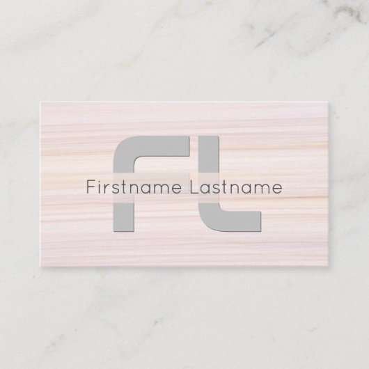 Rote Streifen Marmoroberfläche, eleganter monogram Visitenkarte (Vorderseite)