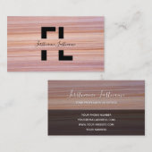 Rote Streifen Marmoroberfläche, eleganter monogram Visitenkarte (Vorne/Hinten)