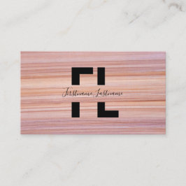 Rote Streifen Marmoroberfläche, eleganter monogram Visitenkarte