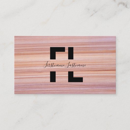 Rote Streifen Marmoroberfläche, eleganter monogram Visitenkarte (Vorderseite)