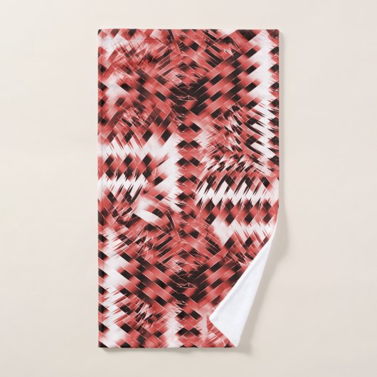 Rote Streifen mit Farbverlauf oder poliert Badhandtuch Set (Handtuch)