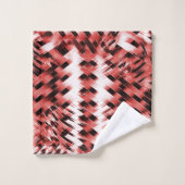 Rote Streifen mit Farbverlauf oder poliert Badhandtuch Set (Waschlappen)