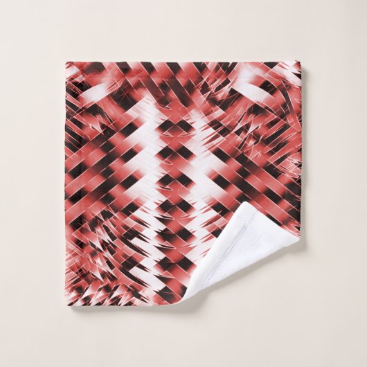 Rote Streifen mit Farbverlauf oder poliert Badhandtuch Set (Waschlappen)