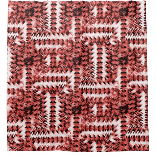 Rote Streifen mit Farbverlauf oder poliert Duschvorhang (Vorderseite)