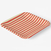 Rote Streifen Pappteller (Gewinkelt)