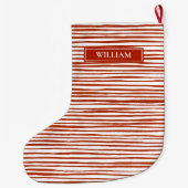 Rote Streifen Personalisiert Großer Weihnachtsstrumpf (Rückseite)