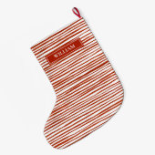Rote Streifen Personalisiert Großer Weihnachtsstrumpf (Rückseite (Hängend))