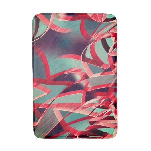 Rote Streifen über blau oder grau, tropfte Bilder Badematte (Vorderseite Vertikal)