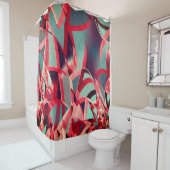 Rote Streifen über grau oder blau, tropfte Bilder Duschvorhang (Beispiel)