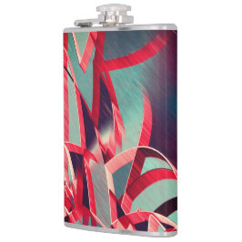 Rote Streifen über grau oder blau, tropfte Bilder Flachmann