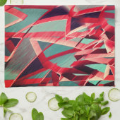 Rote Streifen über grau oder blau, tropfte Bilder Geschirrtuch (Gefaltet)