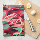 Rote Streifen über grau oder blau, tropfte Bilder Geschirrtuch (Viertel Falte)