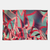 Rote Streifen über grau oder blau, tropfte Bilder Geschirrtuch (Horizontal)