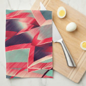 Rote Streifen über grau oder blau, tropfte Bilder Geschirrtuch (Viertel Falte)