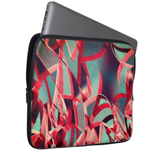 Rote Streifen über grau oder blau, tropfte Bilder Laptopschutzhülle (Vorne Rechts)