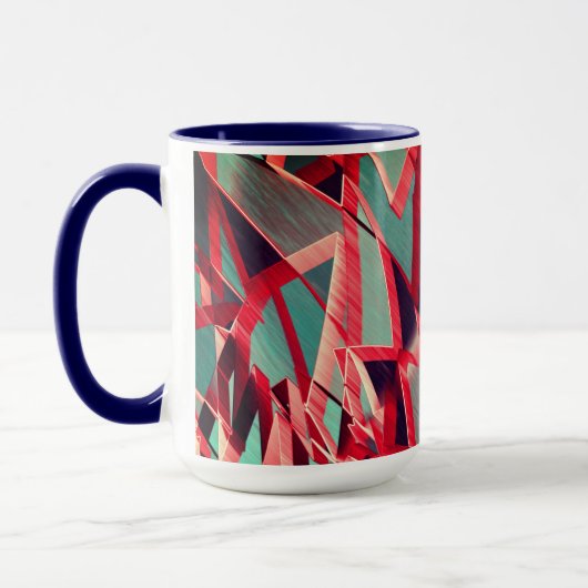 Rote Streifen über grau oder blau, tropfte Bilder Tasse (Links)