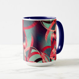 Rote Streifen über grau oder blau, tropfte Bilder Tasse