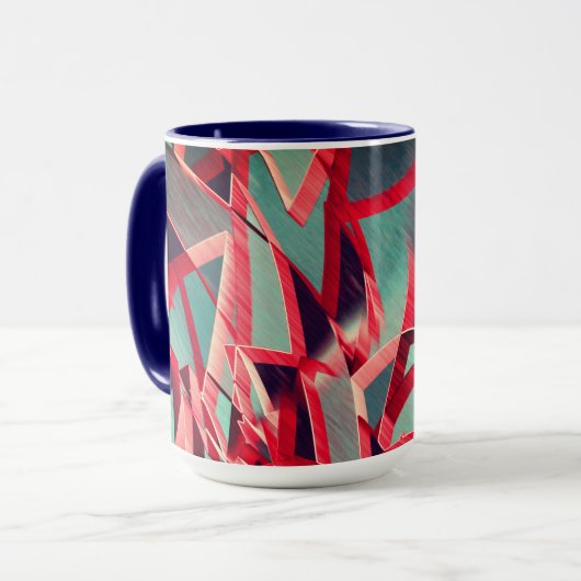 Rote Streifen über grau oder blau, tropfte Bilder Tasse (Vorderseite Links)