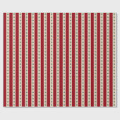 Rote Streifen und Blumen Geschenkpapier (Flach)
