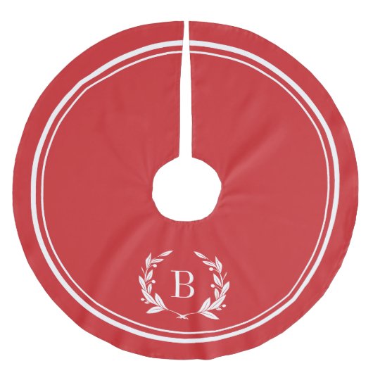 Rote Streifen und Kürbisröcke Polyester Weihnachtsbaumdecke (Vorderseite)