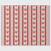 Rote Streifen verbeugt Zuckerrohr Weihnachten Geschenkpapier (Flach)