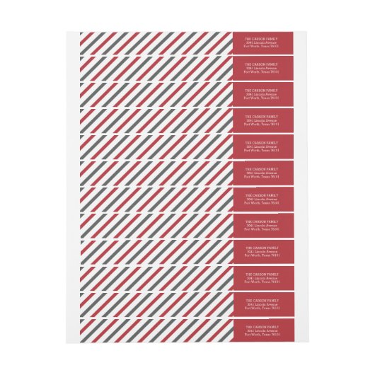 Rote Streifen-Verpackung um (Bogen)