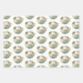 Rote Streifen Weihnachten Glücklich Marshmallow Geschenkpapier Set (Vorderseite 2)