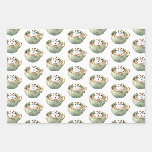 Rote Streifen Weihnachten Glücklich Marshmallow Geschenkpapier Set (Vorderseite 2)