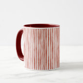 Rote Streifen Weihnachten Tasse (Vorderseite Links)