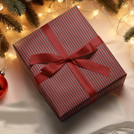 Rote Streifen Weihnachtsfarbe Eleganter einfacher  Geschenkpapier