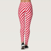 Rote Streifen Weihnachtskostüme Leggings (Rückseite)