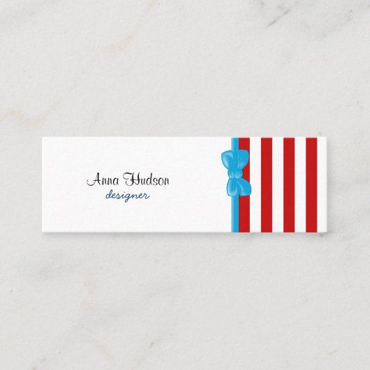 Rote Streifen, weiße Streifen, Streifen, Linien Mini Visitenkarte (Vorderseite)