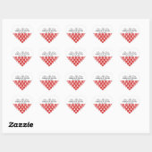 Rote Stripte Herzen Save the Date Sticker (Blatt)