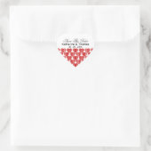 Rote Stripte Herzen Save the Date Sticker (Tasche)