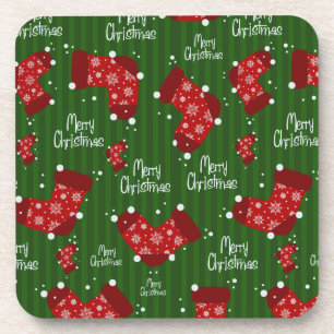 Rote Strumpf Weihnachten Untersetzer