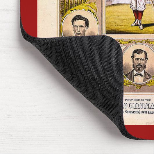 Rote Strümpfe Cincinnatis von 1869 Mousepad (Ecke)