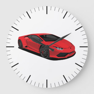 Rote Supercar-Wanduhr Große Wanduhr