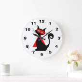 Rote Superkatzen-Uhr Große Wanduhr (Zuhause)