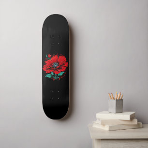 Rote Süße Blume Skateboard
