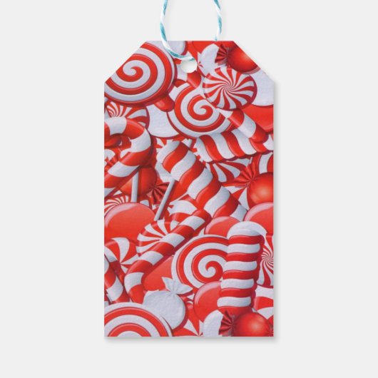 Rote Süßigkeiten Geschenkanhänger (Rückseite)