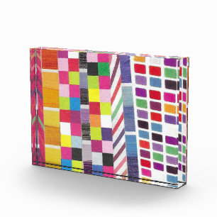 Rote Swatches und farbenfrohe Pixel Foto-Block Fotoblock