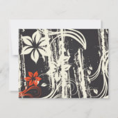 Rote Swirt Probe Dinner Card Schwarz Einladung (Rückseite)